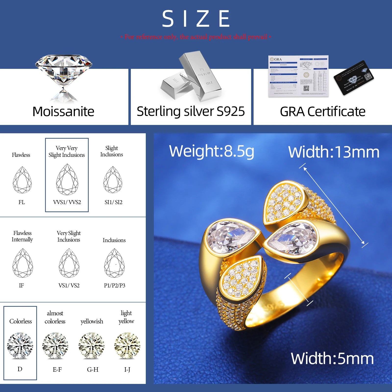 Moissanite Star Ring – Iced Out Design | 925 Sterling Silver Luxury Jewelry for Men & Women