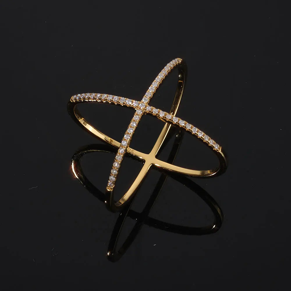 Moissanite Cross Ring – 0.25CT D Color VVS Diamond Wedding Band | 925 Sterling Silver Fine Jewelry for Women