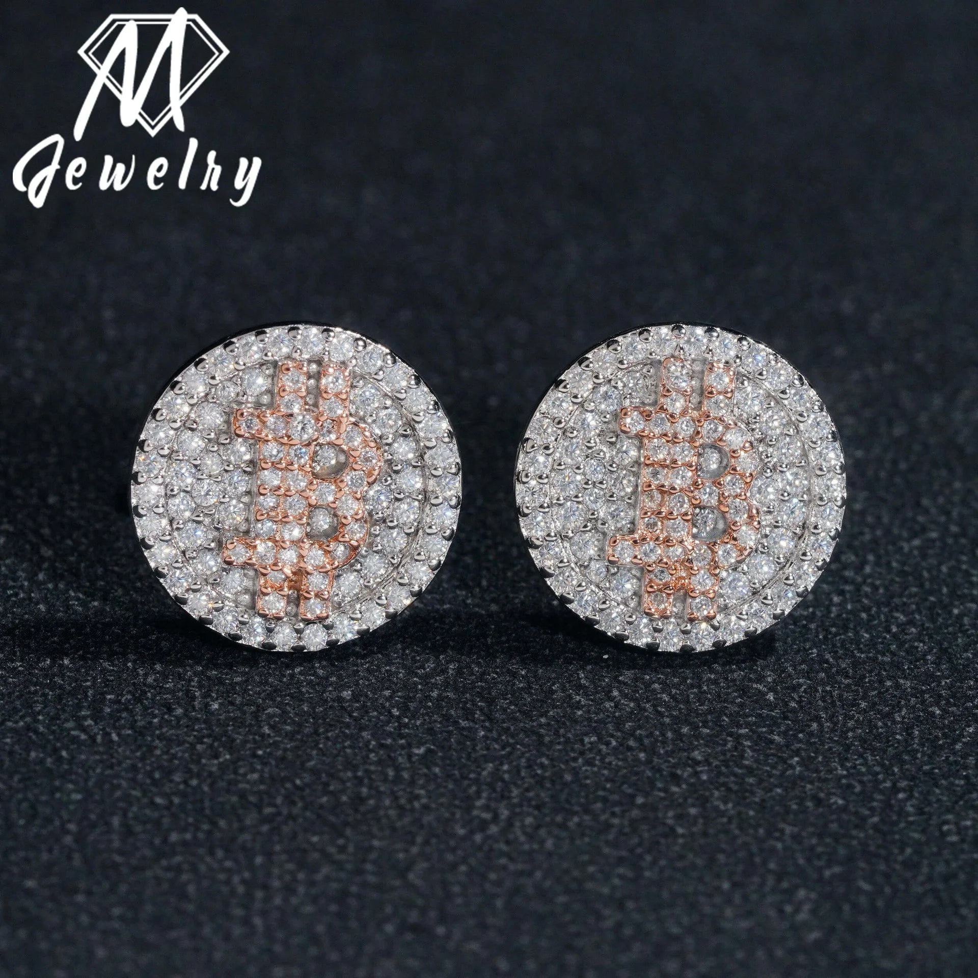 Moissanite Letter B Earrings – Round Screw Stud Hip Hop Jewelry | 925 Sterling Silver D Color Diamond Pass Test Jewelry