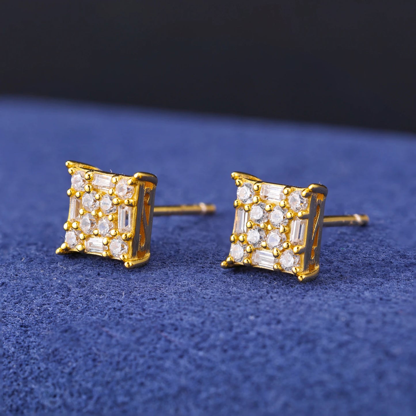 Baguette cut moissanite earrings