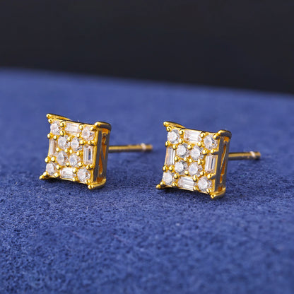 Baguette cut moissanite earrings