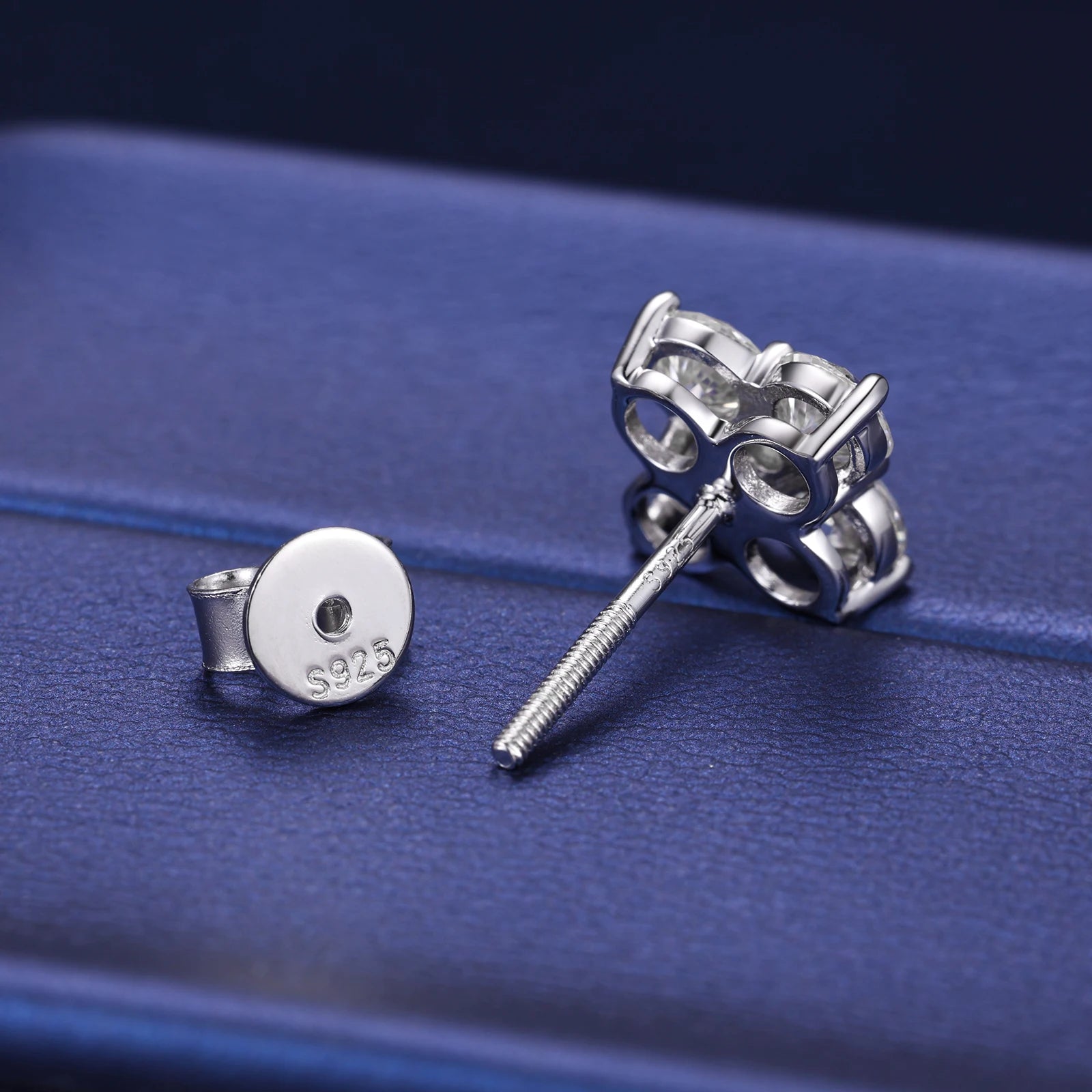 Moissanite Stud Earrings – 2.48ctw Screw Back | 925 Sterling Silver Fine Jewelry for Men & Women