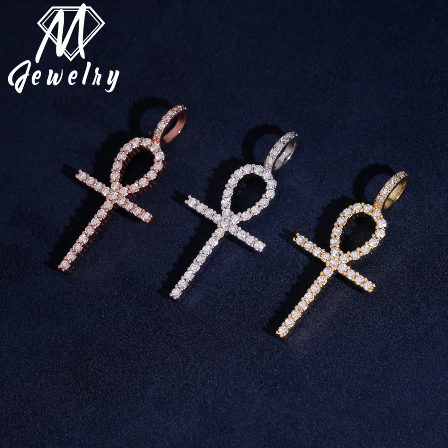Moissanite Cross Pendant – Iced Out Diamond Hip Hop Jewelry | 925 Sterling Silver New Arrivals Bulk Stock Pendants Set