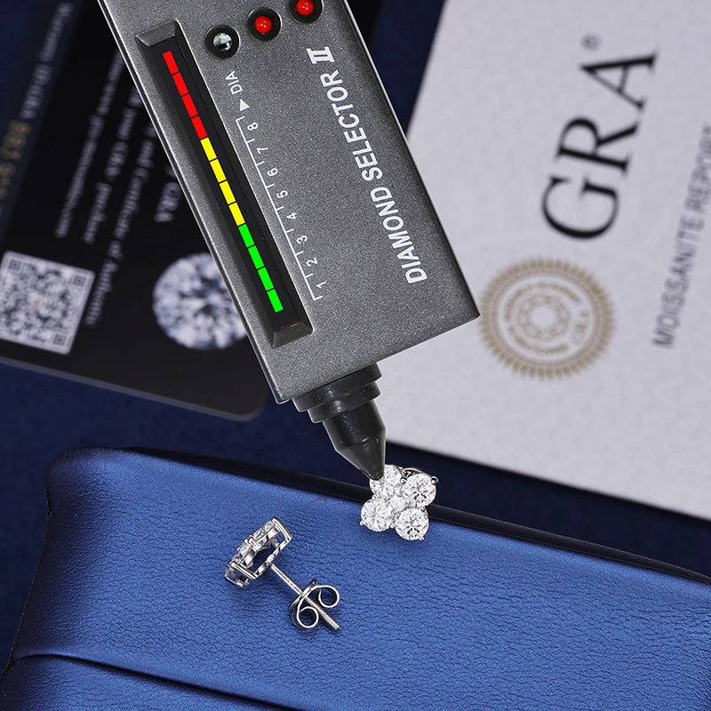 Moissanite Stud Earrings – 2.48ctw Screw Back | 925 Sterling Silver Fine Jewelry for Men & Women