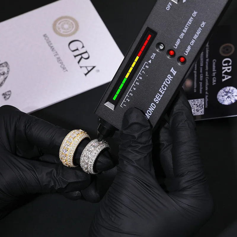 Moissanite Men's Ring – Hip Hop VVS Design | 925 Sterling Silver Statement Jewelry for Daily Wear & Gifts