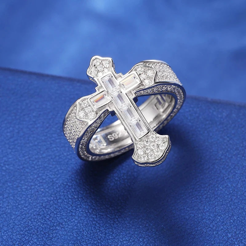 Moissanite Star Ring – Iced Out Design | 925 Sterling Silver Luxury Jewelry for Men & Women
