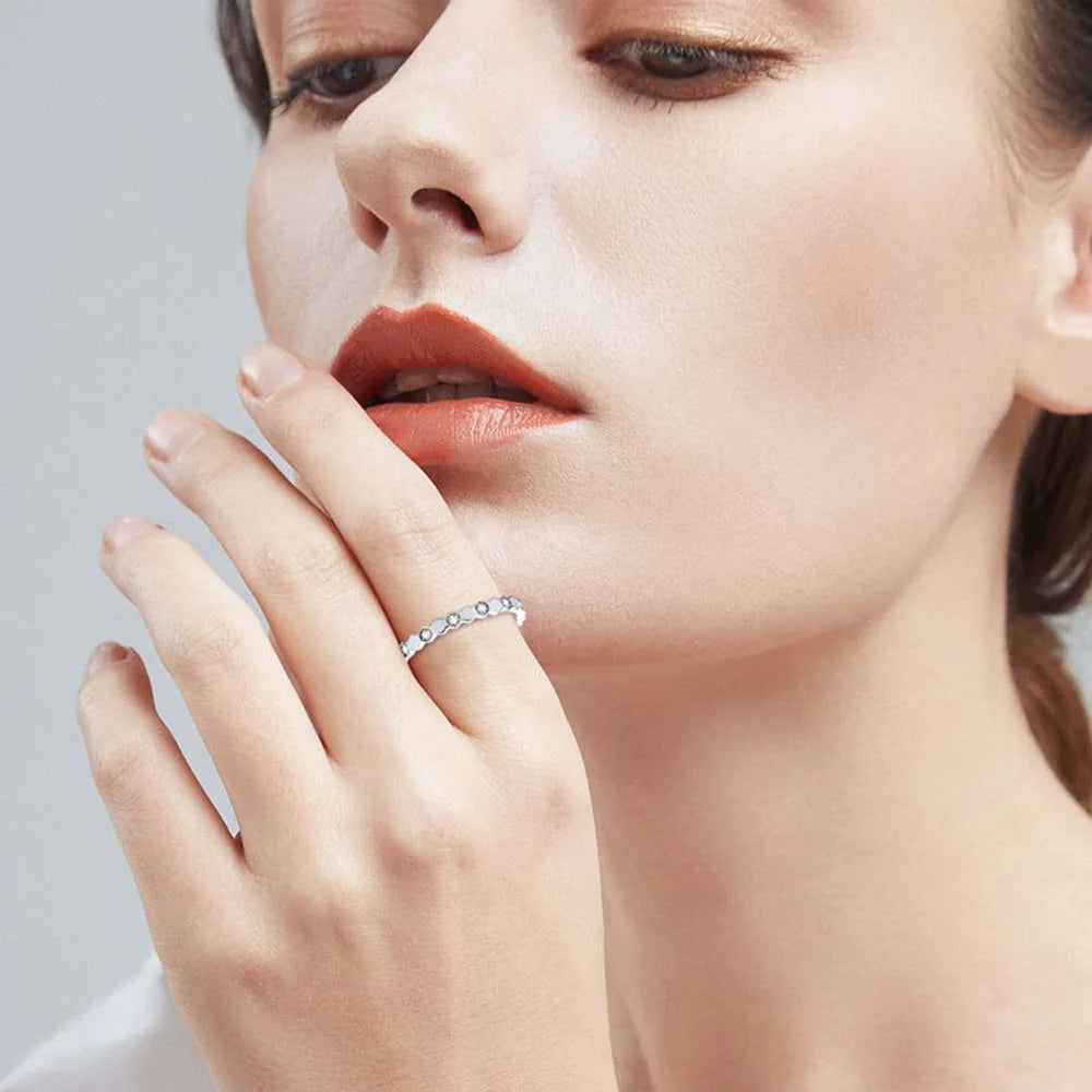 Moissanite Ring for Women – Honeycomb Design VVS Diamond Wedding & Engagement Ring | 925 Sterling Silver Daily Wear Jewelry Gift