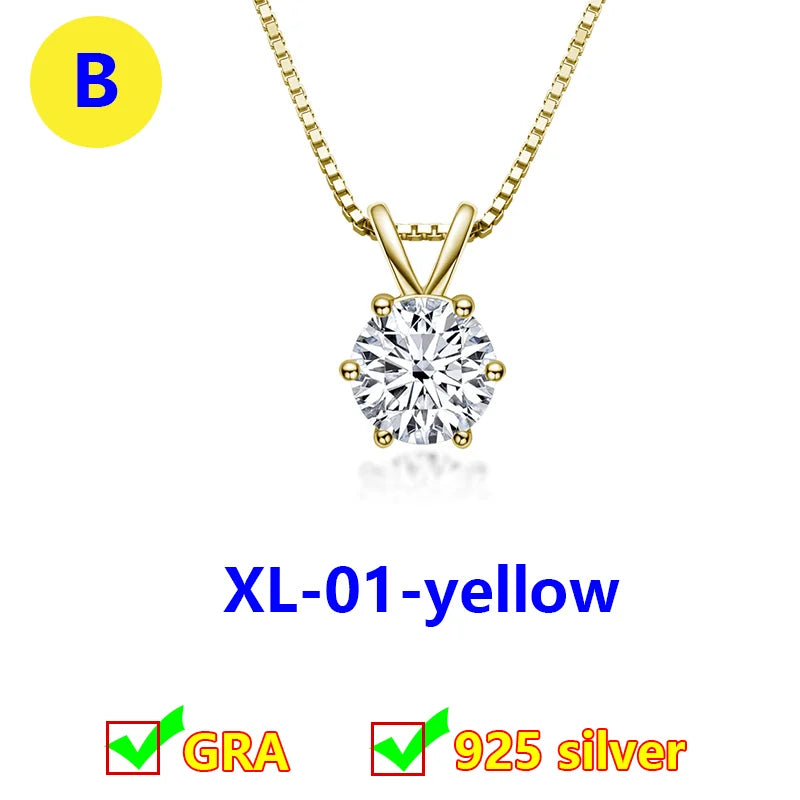 Moissanite Diamond Necklace – Classic Simple Premium Clavicle Chain | 925 Sterling Silver Jewelry for Women