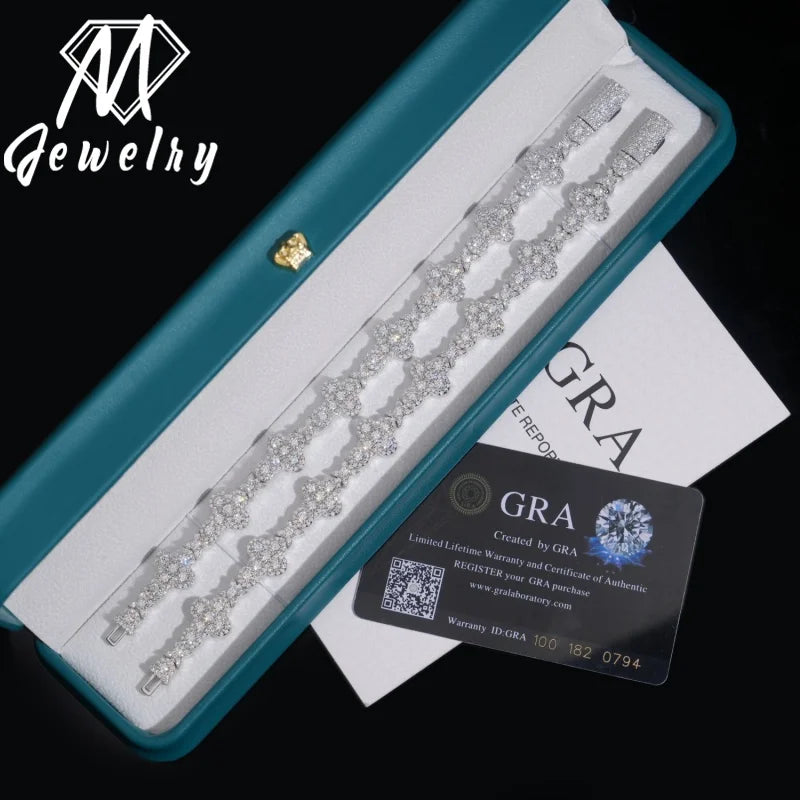 Moissanite Cuban Bracelet – 13mm VVS Iced Out Chain | 925 Sterling Silver Hip Hop Pass Diamond Tester Jewelry