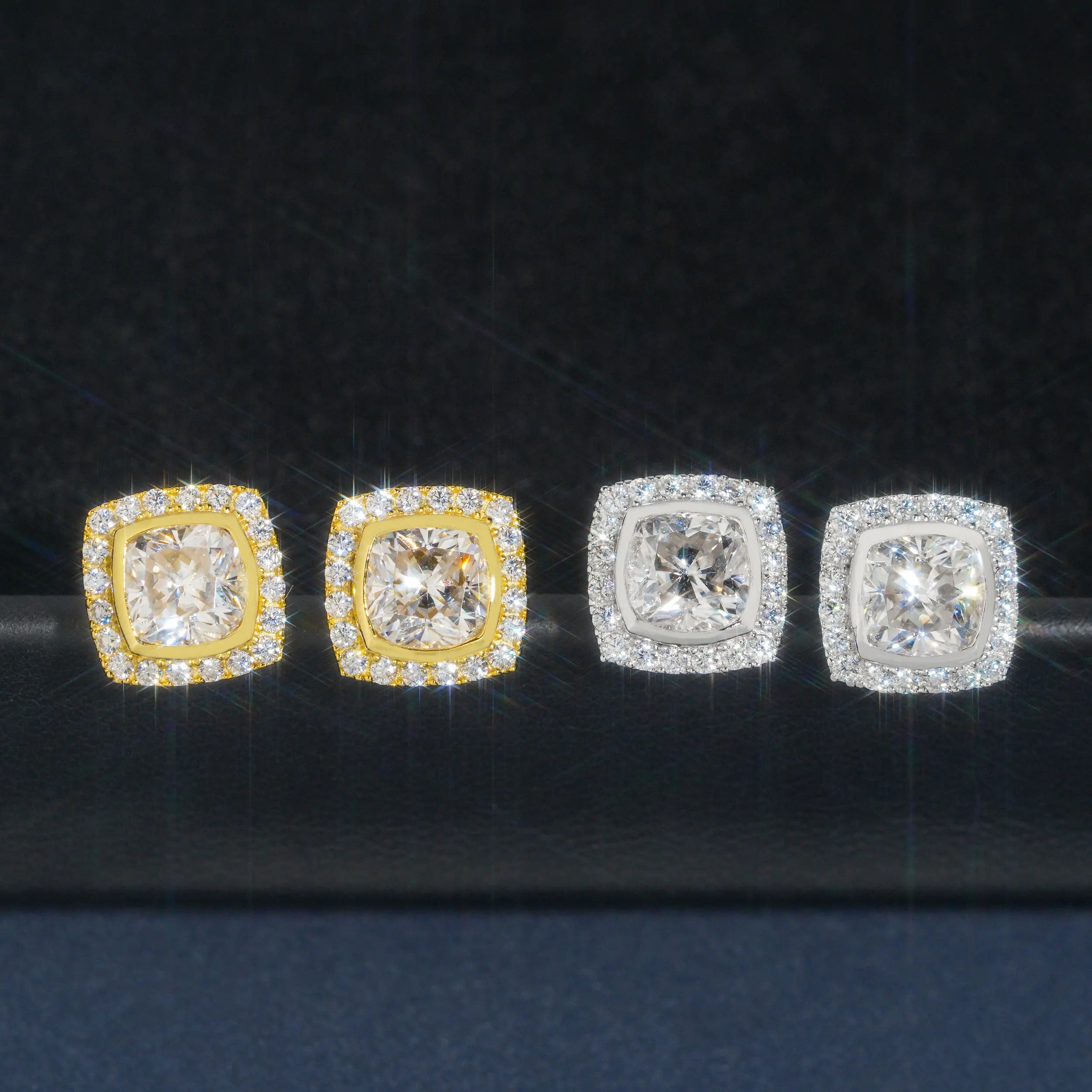 Moissanite Earrings – 1CT Irregular D Color Diamond Pass Test | 925 Sterling Silver Screw Stud Hip Hop Jewelry