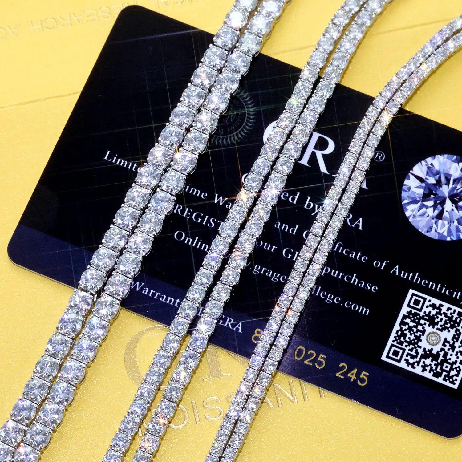 Moissanite Tennis Bracelet – D VVS1 Iced Out with GRA Certificate | 925 Sterling Silver 18K Gold Plated Bracelet for Women & Men