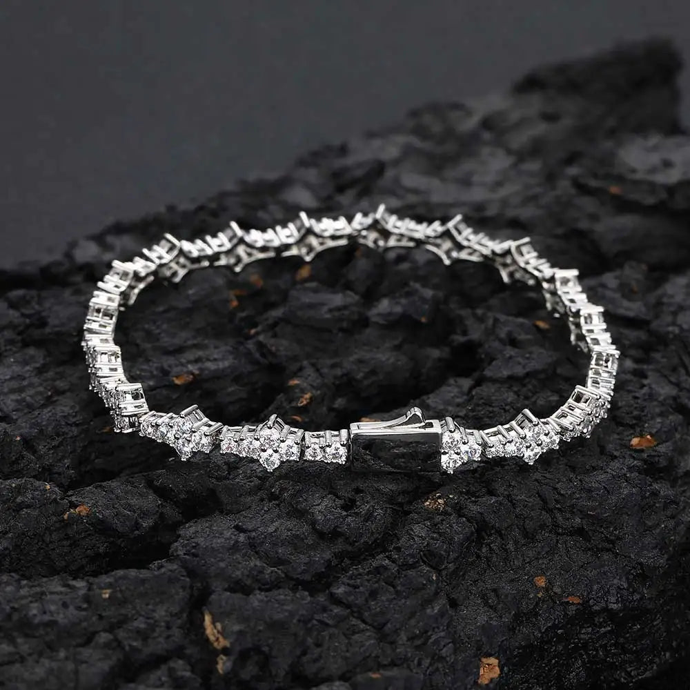 Moissanite Tennis Bracelet – Round Cut VVS Diamond with GRA Certificate | 925 Sterling Silver Fine Jewelry for Women