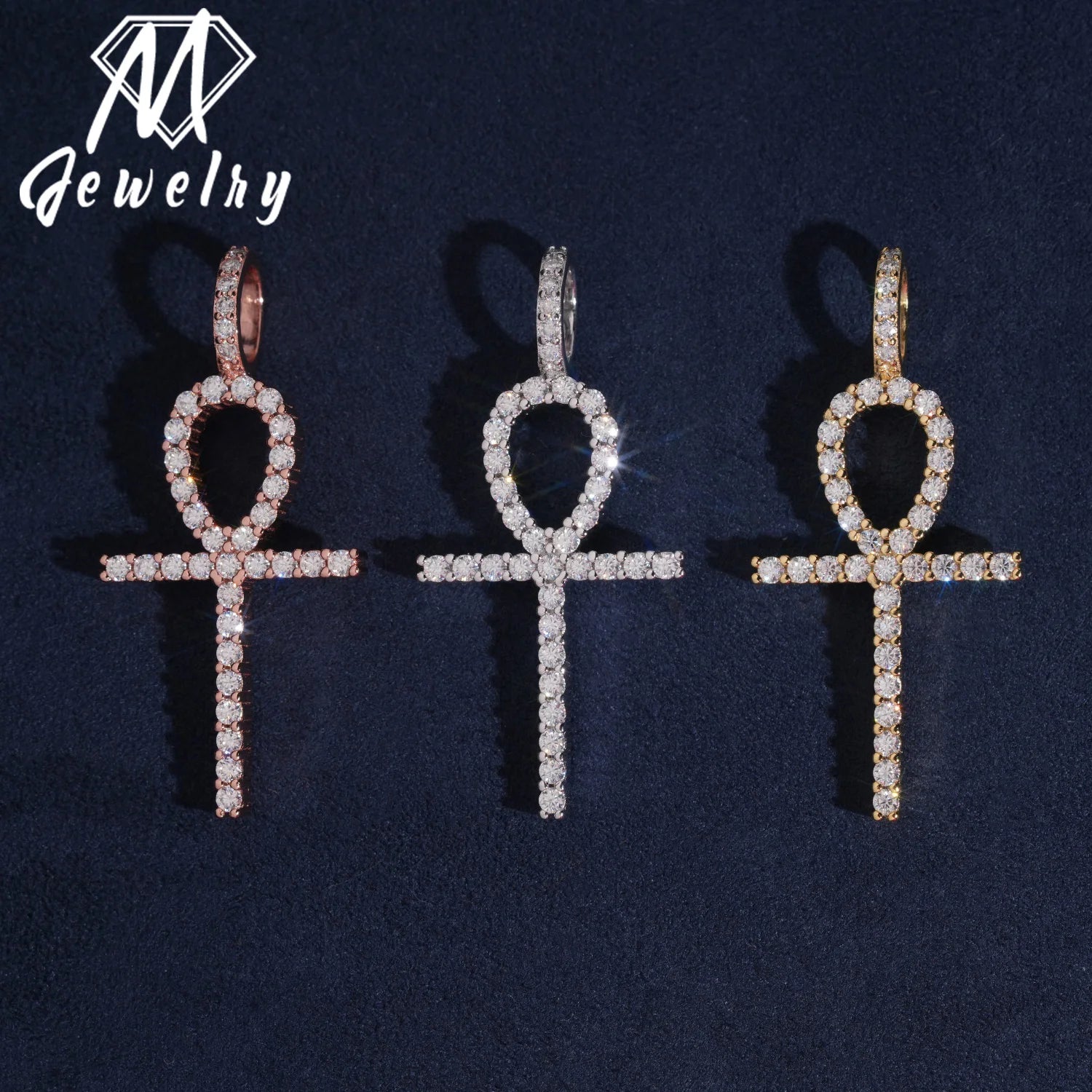 Moissanite Cross Pendant – Iced Out Diamond Hip Hop Jewelry | 925 Sterling Silver New Arrivals Bulk Stock Pendants Set