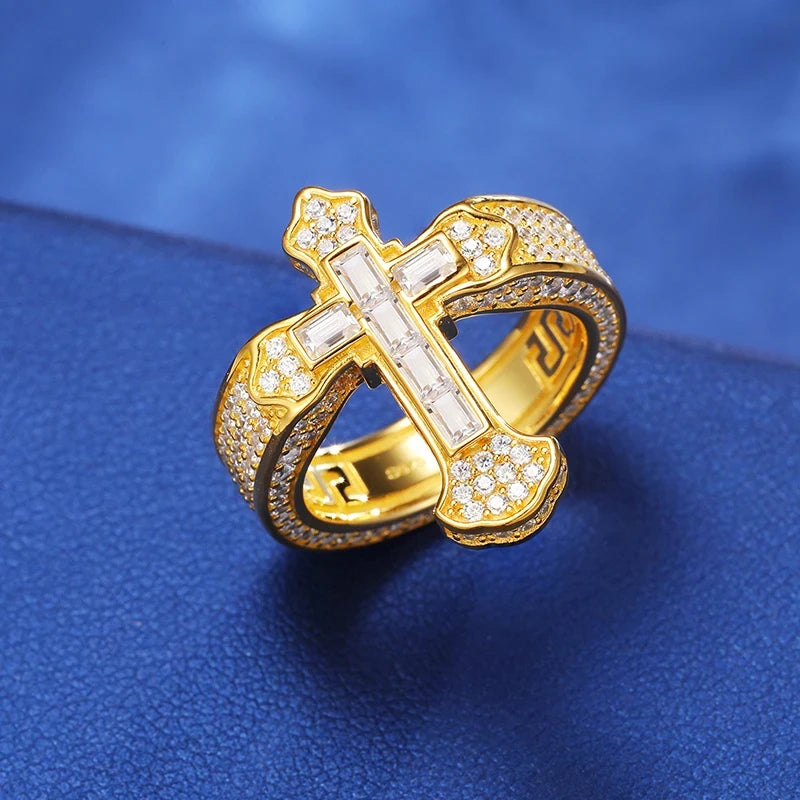 Moissanite Star Ring – Iced Out Design | 925 Sterling Silver Luxury Jewelry for Men & Women