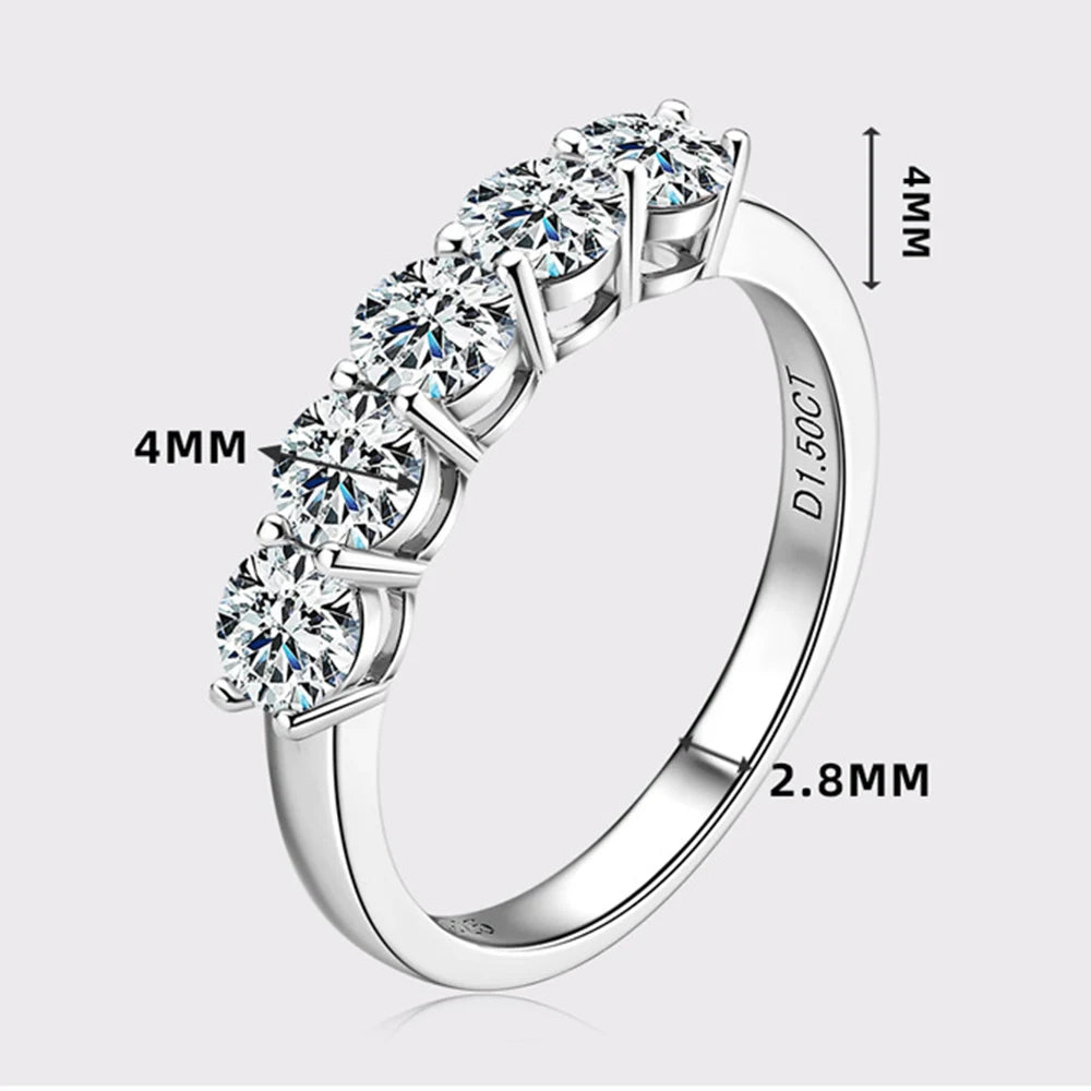 Moissanite Eternity Band Ring – D Color VVS Wedding & Engagement Ring | 925 Sterling Silver Solid Band for Women