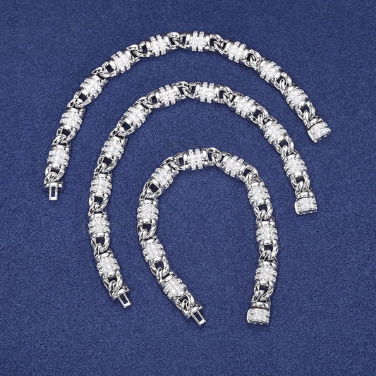 3 in 1 Chain + Bracelet moissanite