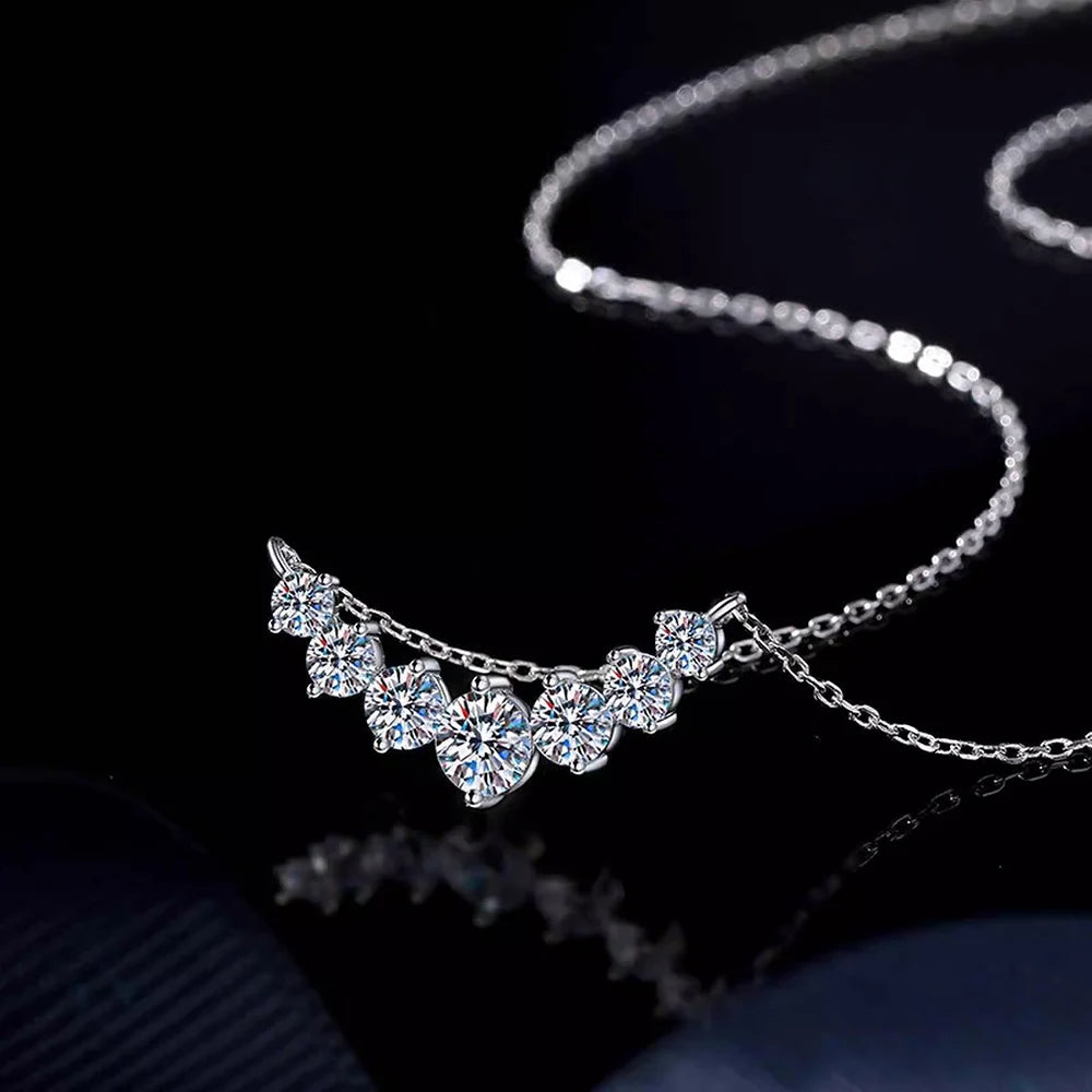 Moissanite Pendant Necklace – D VVS1 GRA Certified Trendy Party Jewelry | 925 Sterling Silver Yellow Gold Plated Necklace for Women