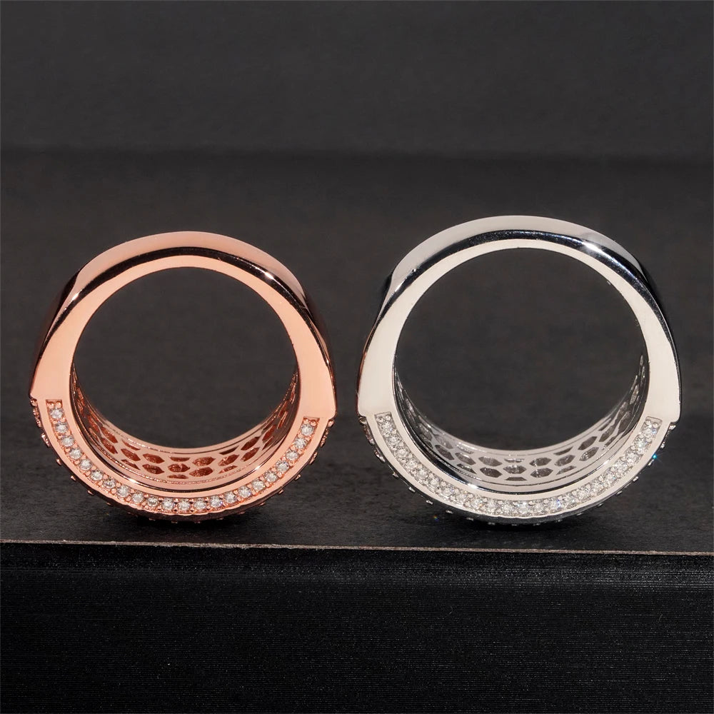 Moissanite Ring – VVS Iced Out Hip Hop Custom Design | 925 Sterling Silver Luxury Fine Jewelry