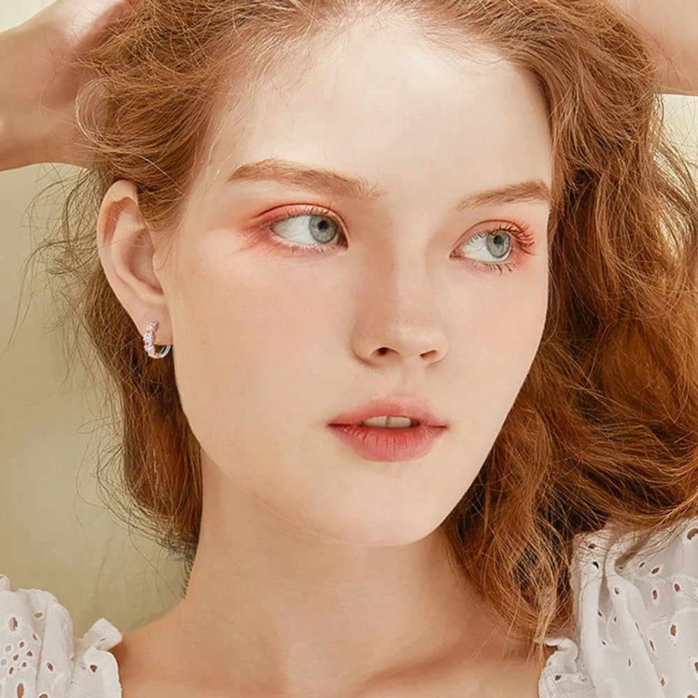 Moissanite Flower Hoop Earrings – GRA Certified Fine Jewelry Gifts | 925 Sterling Silver Earrings for Women