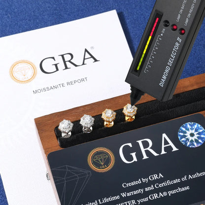 Eight point moissanite earrings