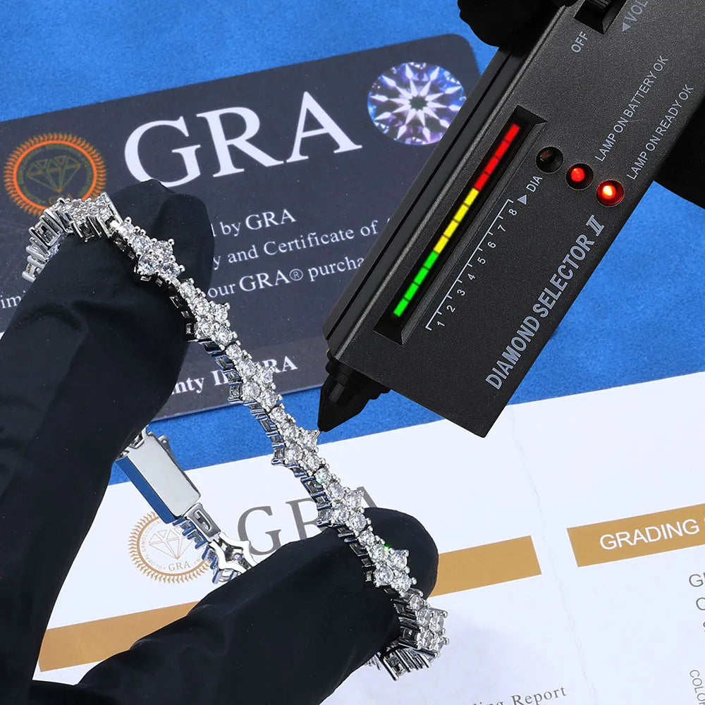 Moissanite Tennis Bracelet – Round Cut VVS Diamond with GRA Certificate | 925 Sterling Silver Fine Jewelry for Women