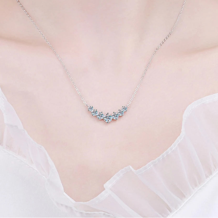 Moissanite Pendant Necklace – D VVS1 GRA Certified Trendy Party Jewelry | 925 Sterling Silver Yellow Gold Plated Necklace for Women