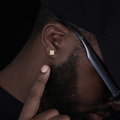 Square centerstud moissanite earrings