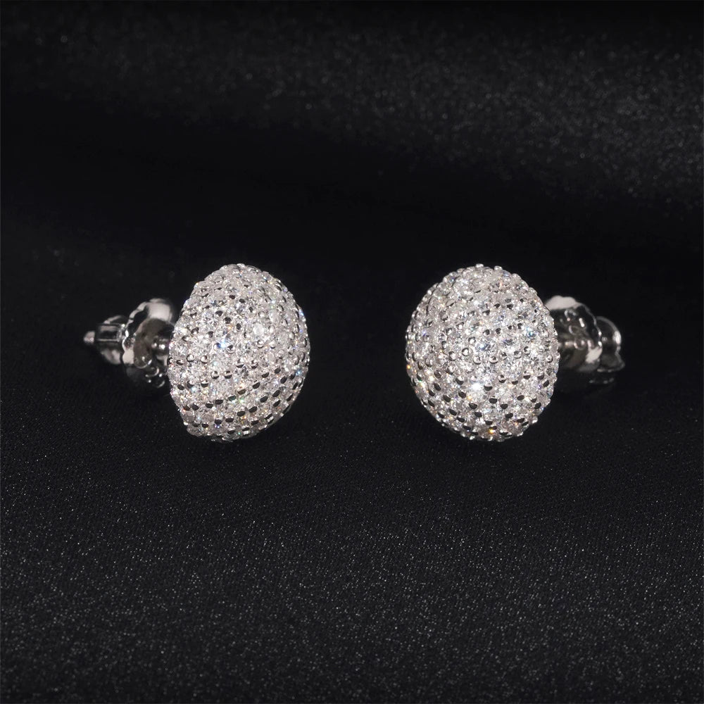 Dome circle moissanite earrings
