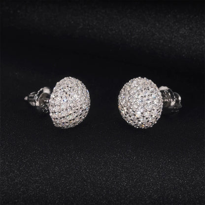 Dome circle moissanite earrings