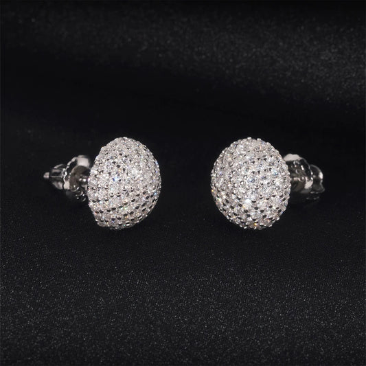 Dome circle moissanite earrings