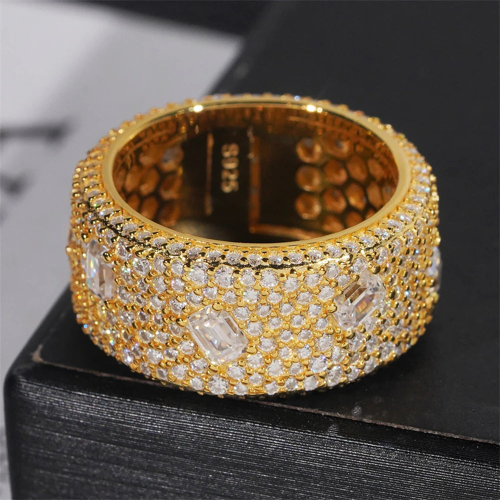 Moissanite Diamond Ring – Round Cut GRA Certified | 925 Sterling Silver Hip Hop Rock Engagement & Anniversary Fine Jewelry