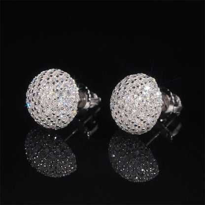Dome circle moissanite earrings