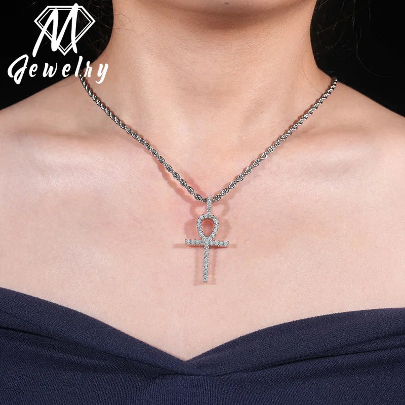 Moissanite Cross Pendant – Iced Out Diamond Hip Hop Jewelry | 925 Sterling Silver New Arrivals Bulk Stock Pendants Set