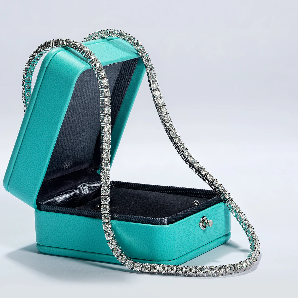 Moissanite Tennis Necklace – 4mm D Color Diamond 18K Gold Plated | 925 Sterling Silver Custom Jewelry Wholesale