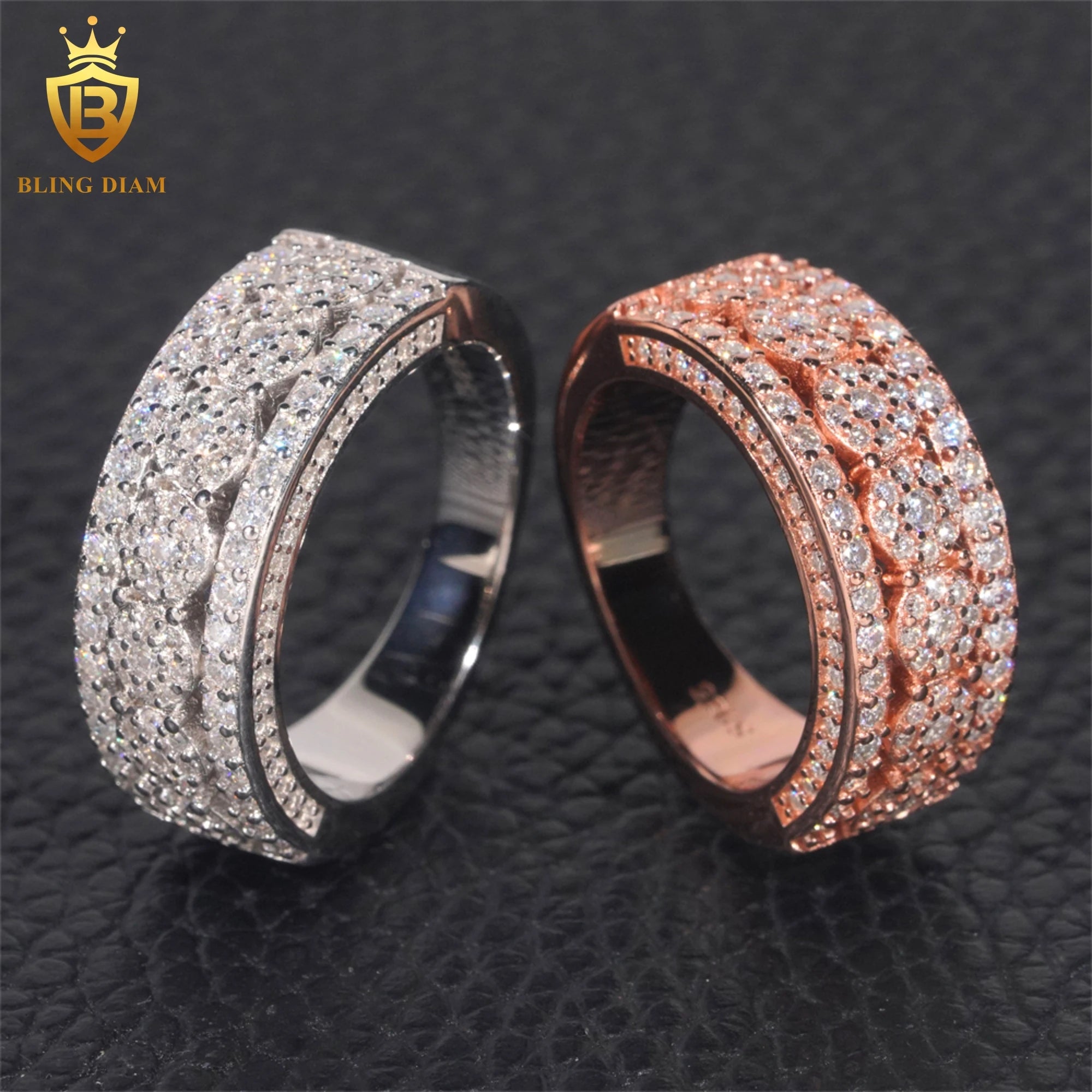 Moissanite Ring – VVS Iced Out Hip Hop Custom Design | 925 Sterling Silver Luxury Fine Jewelry