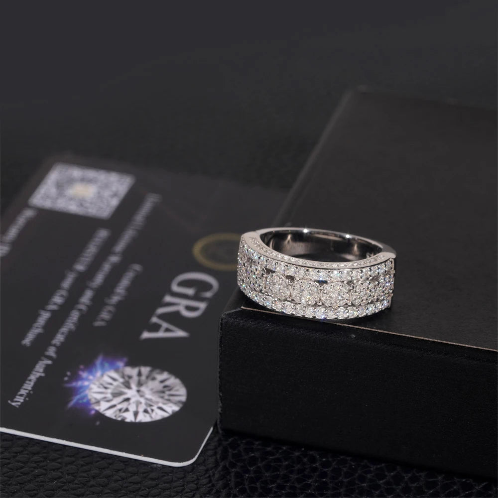 Moissanite Ring – VVS Iced Out Hip Hop Custom Design | 925 Sterling Silver Luxury Fine Jewelry