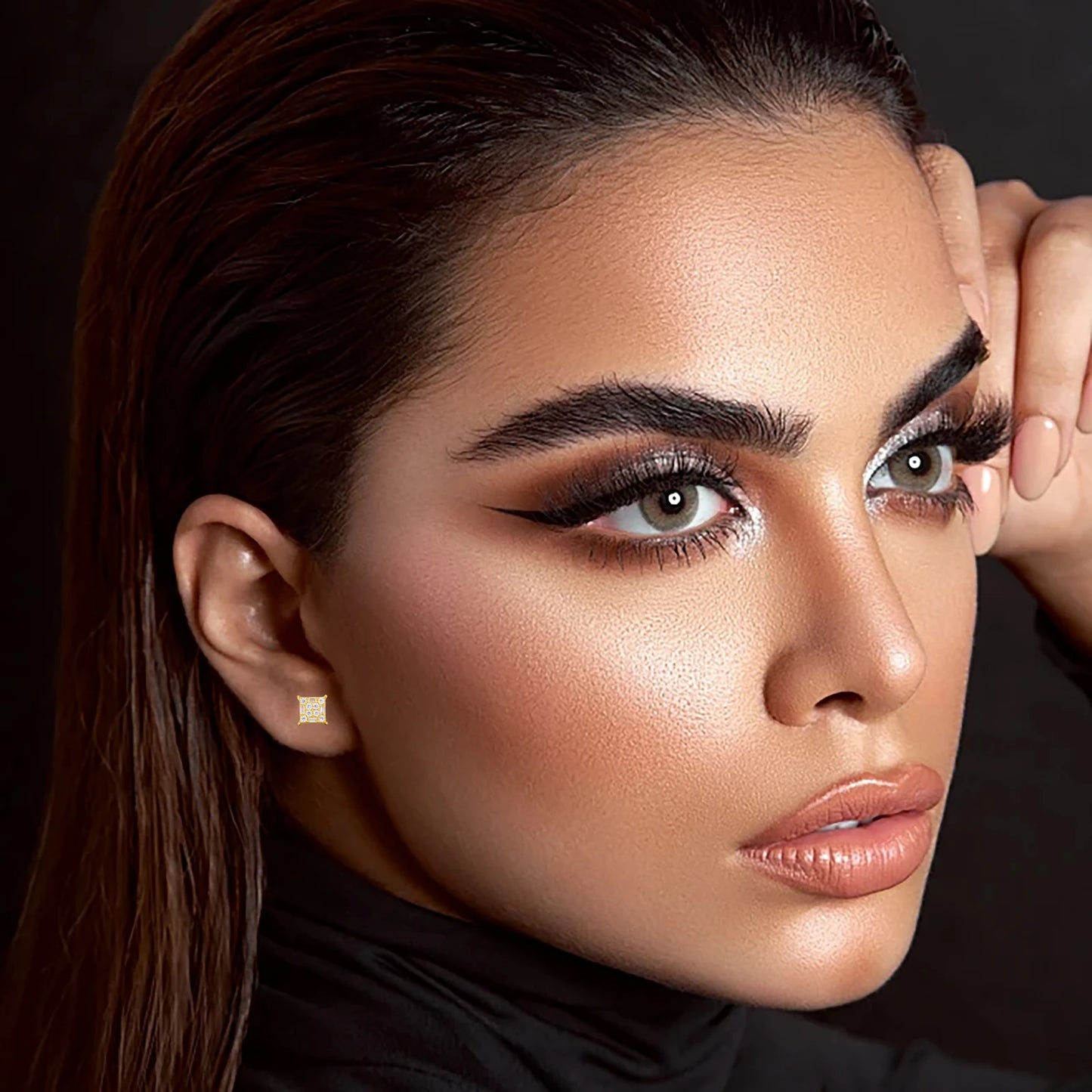 Baguette cut moissanite earrings