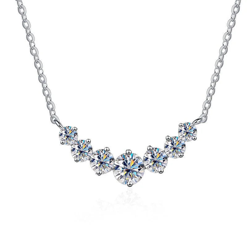 Moissanite Necklace – 18k White Gold Plated | 925 Sterling Silver | Fine Wedding Jewelry for Men & Women