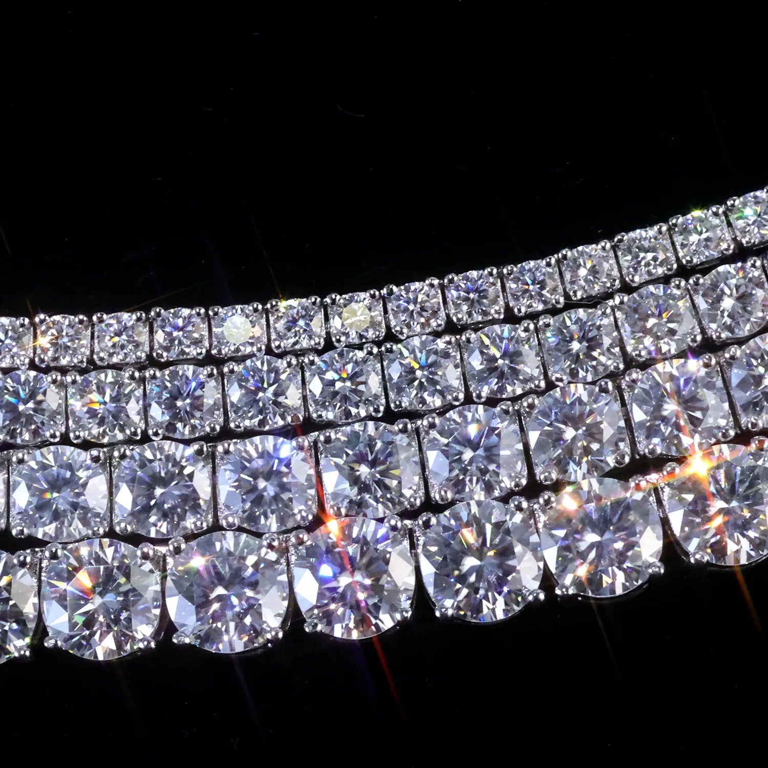 Moissanite Tennis Bracelet – 2mm 3mm 4mm 5mm VVS Iced Out Pass Diamond Test with GRA | 925 Sterling Silver Tennis Chain Jewelry