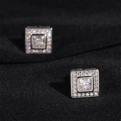 Square halo earrings