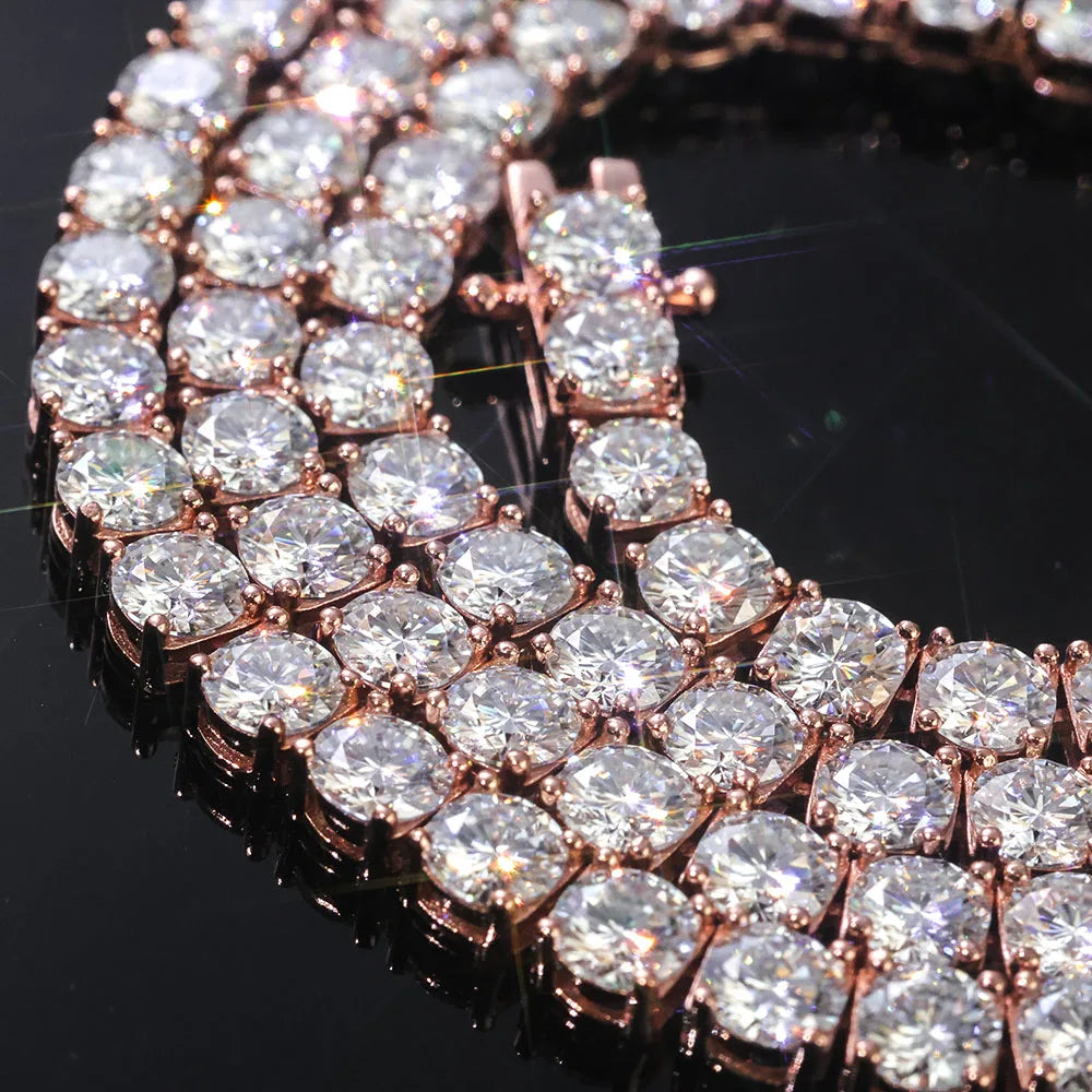 Moissanite Tennis Bracelet – VVS Iced Out Round Brilliant Cut Party Gift | 925 Sterling Silver Rose Gold Plated Jewelry for Women
