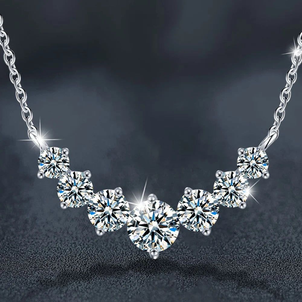 Moissanite Pendant Necklace – D VVS1 GRA Certified Trendy Party Jewelry | 925 Sterling Silver Yellow Gold Plated Necklace for Women