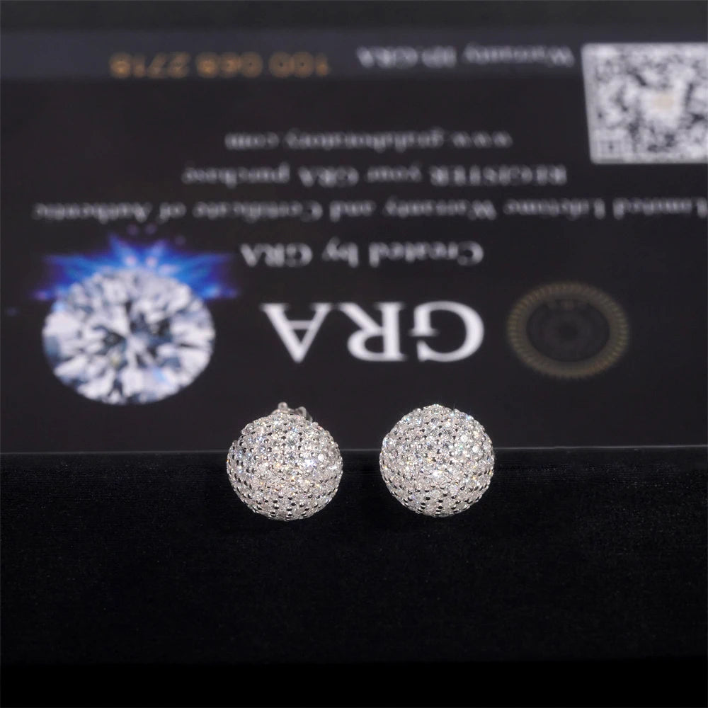 Dome circle moissanite earrings