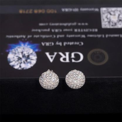 Dome circle moissanite earrings