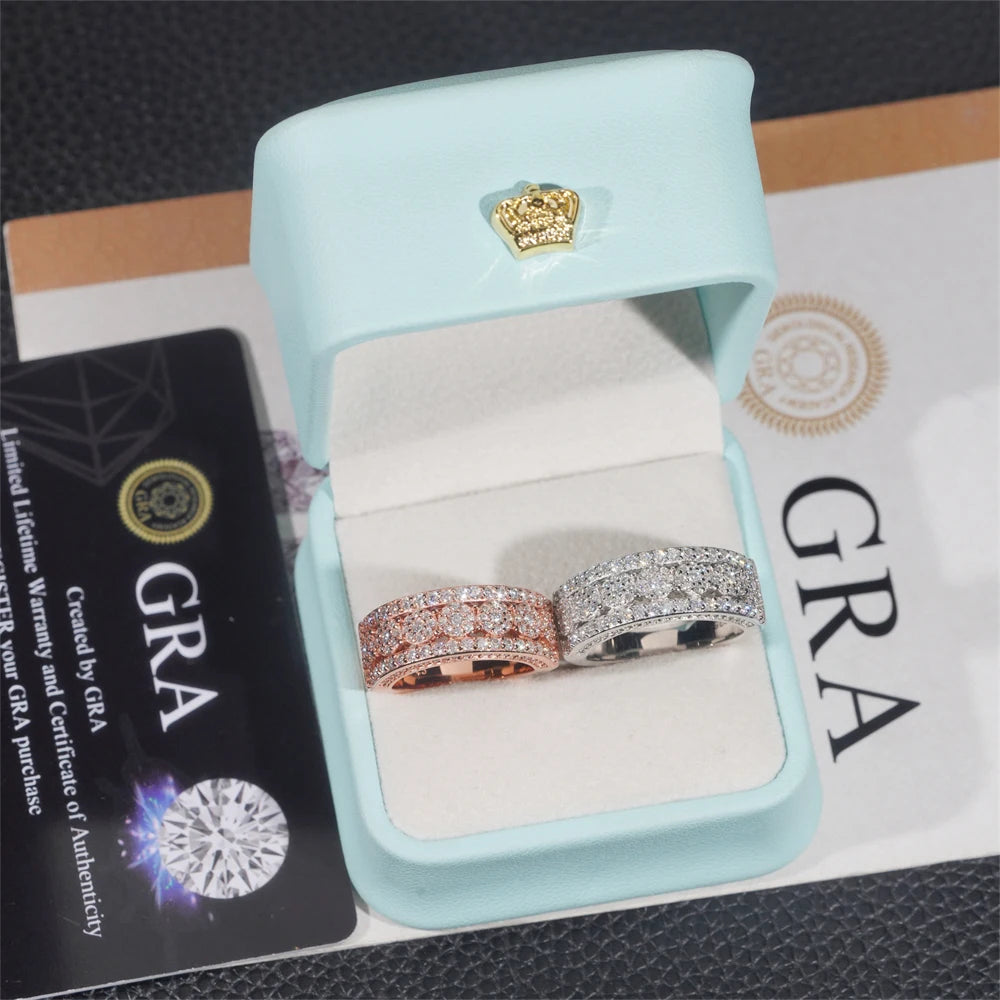 Moissanite Ring – VVS Iced Out Hip Hop Custom Design | 925 Sterling Silver Luxury Fine Jewelry