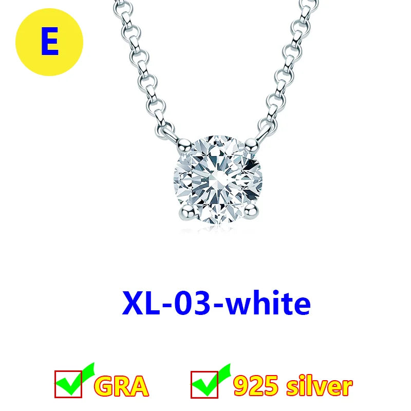Moissanite Diamond Necklace – Classic Simple Premium Clavicle Chain | 925 Sterling Silver Jewelry for Women