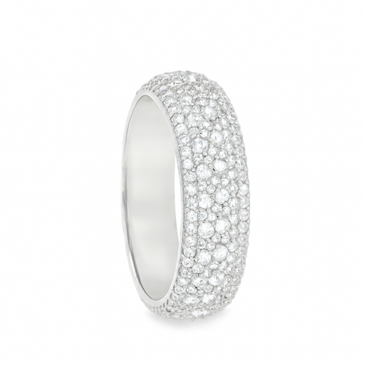 Upside down moissanite band