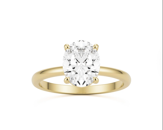 Oval solitare moissanite ring