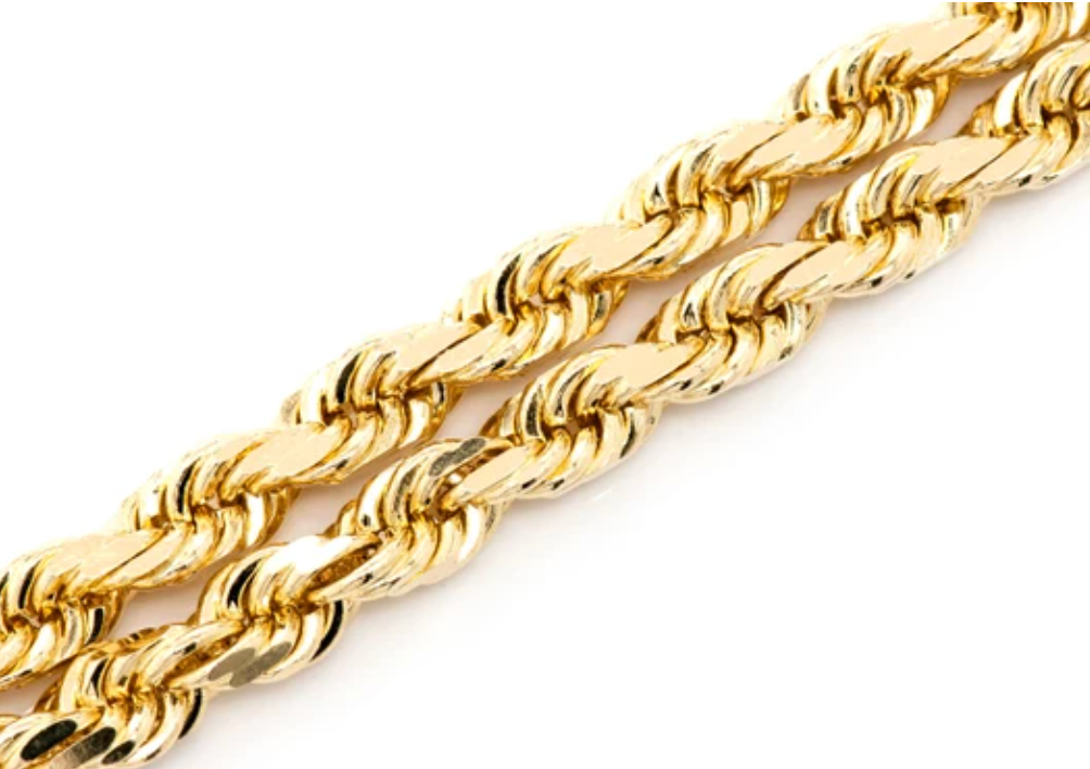 4.5mm 10k gold rope chain