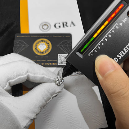 Cluster flower moissanite earrings